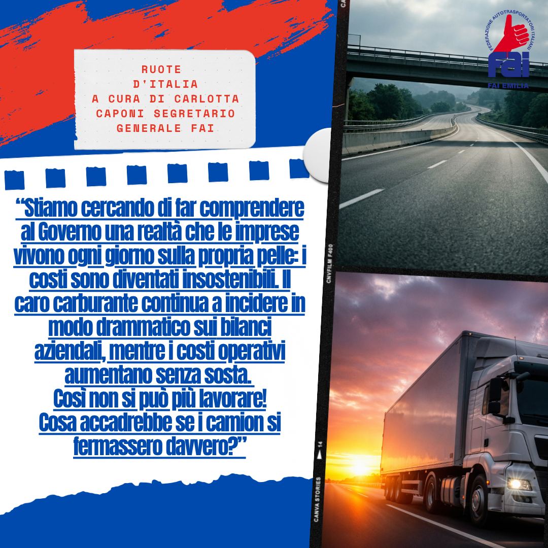 Ruote d’Italia: “Il nostro non è solo un comparto economico, è un servizio essenziale per il Paese”